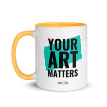 Load image into Gallery viewer, Your Art Matters Book Design - Yellow Lined Mug
