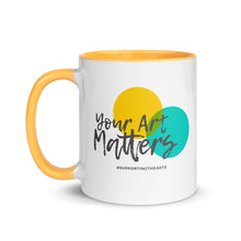 Load image into Gallery viewer, Your Art Matters - Yellow Lined Mug
