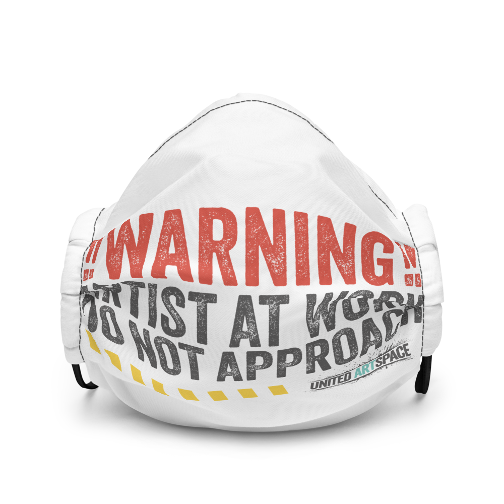 Warning, Artist At Work Premium face mask