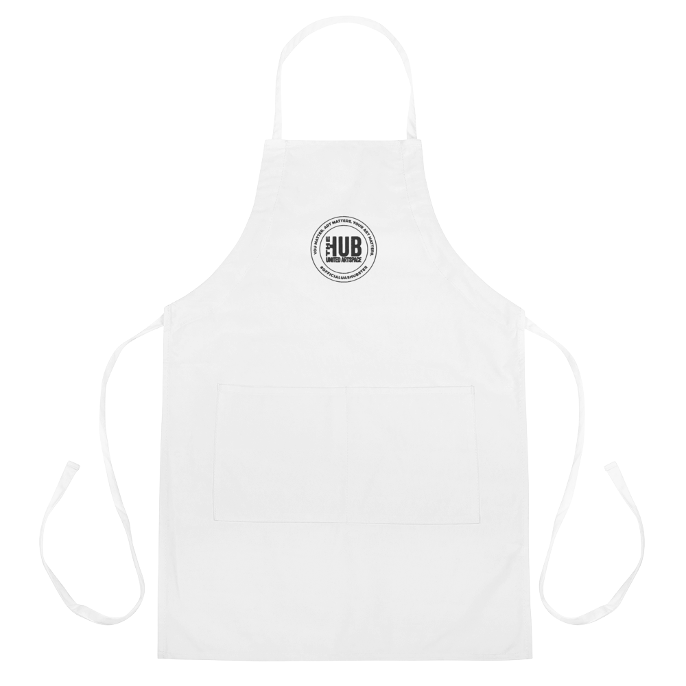 The Hub White Embroidered Apron